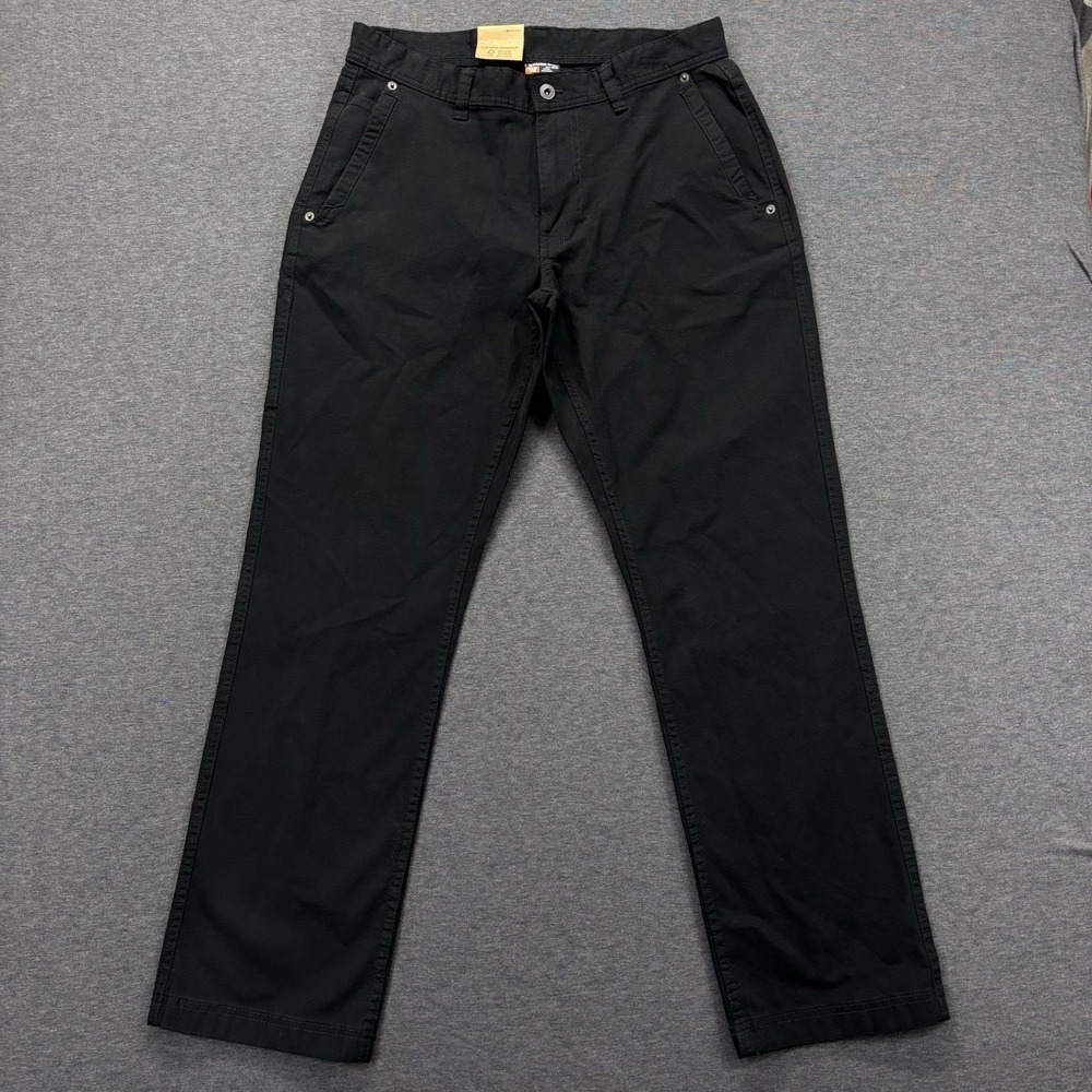 Eddie Bauer Canvas Utility Pants Mens 32x32 Black Stretch Ultra Durable NEW